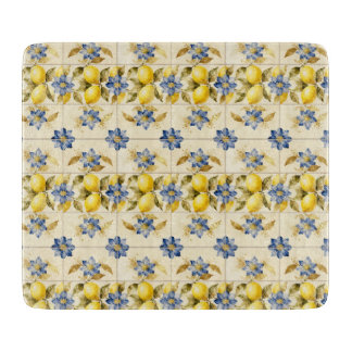 Rustic Mediterranean Lemon Tile MH26 Cutting Board