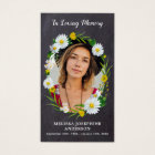 Rustic Memorial Floral Photo Funeral Prayer Card