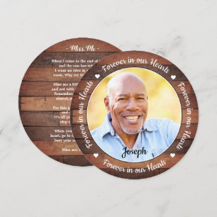 Rustic Memorial Funeral Prayer Card Sympathy Poem 