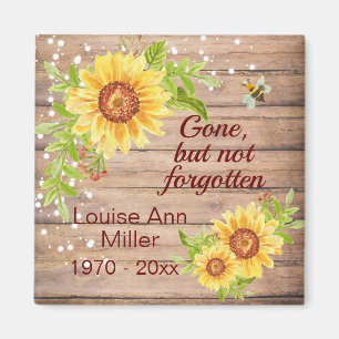 Rustic Memorial Gone But Not Forgotten Sunflower  Magnet