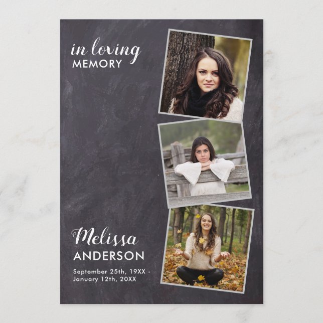 Rustic Memorial Order Of Service 3 Photo Funeral Programme (Front)