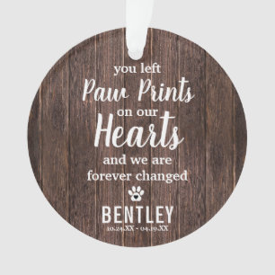 Rustic Memorial Pet Loss Photo Christmas Ornament