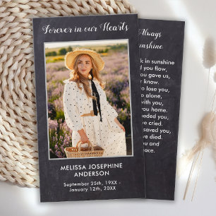 Rustic Memorial Photo Sympathy Funeral Prayer Card