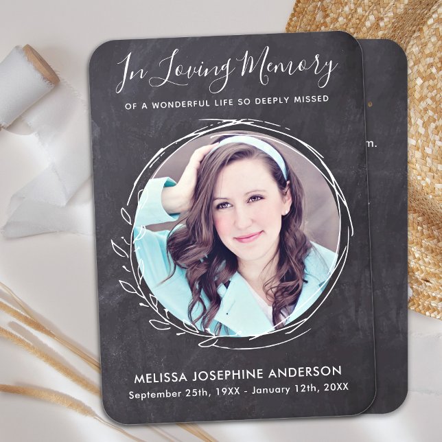 Rustic Memorial Photo Sympathy Funeral Prayer Card (Creator Uploaded)