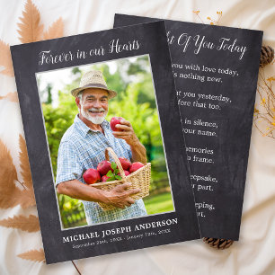 Rustic Memorial Photo Sympathy Prayer Card Funeral