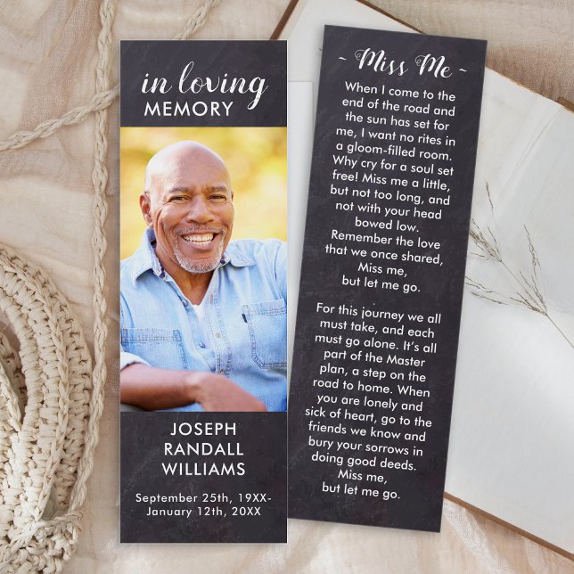 Rustic Memorial Poem Prayer Funeral Bookmark (Creator Uploaded)