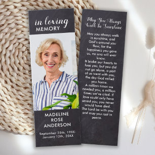 Rustic Memorial Remembrance Funeral Poem Bookmark