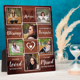 Rustic Memorial Remembrance Photo Keepsake Plaque