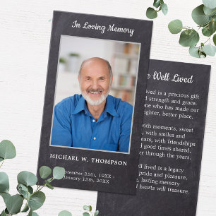 Rustic Memorial Sympathy Photo Funeral Prayer Card