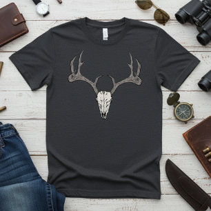 Rustic Men's Deer Head Reindeer Skull Antlers T-Shirt