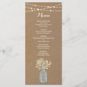 Rustic Menu for Wedding or other Special Occasion