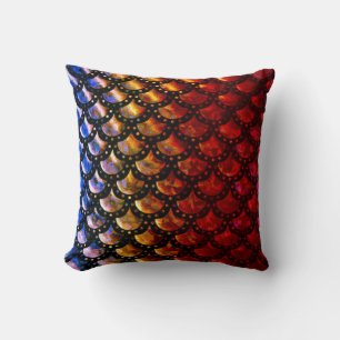 Rustic Mermaid Scales Throw Pillow