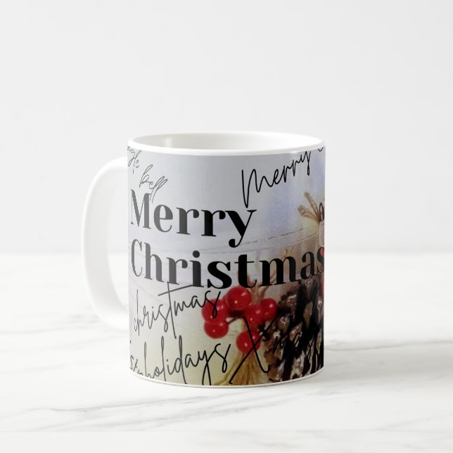 Rustic Merry Christmas Coffee Mug (Front Left)