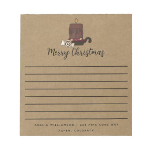 Rustic Merry Christmas Grubby Candle Notepad