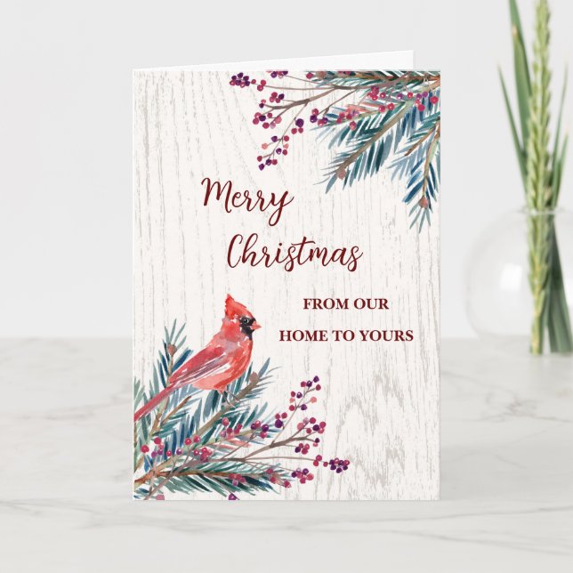 Rustic Merry Christmas Holiday Card (Front)