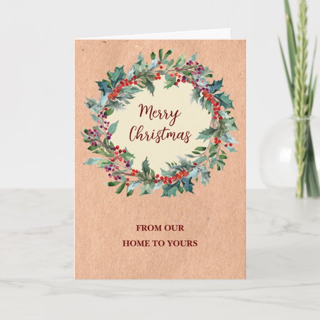 Rustic Merry Christmas Holiday Card (Front)
