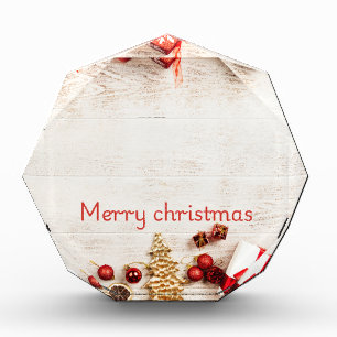 Rustic Merry Christmas Holiday Decor Photo Block