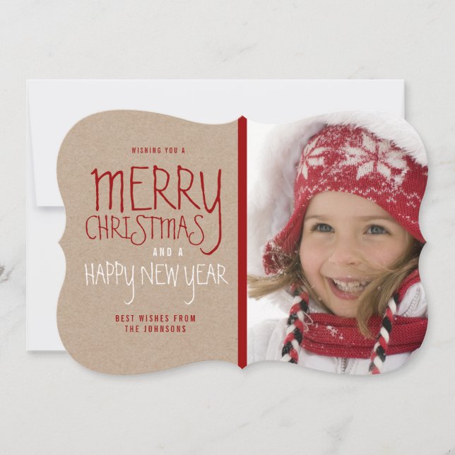 RUSTIC MERRY CHRISTMAS | HOLIDAY PHOTO CARD (Front)