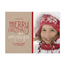 RUSTIC MERRY CHRISTMAS | HOLIDAY PHOTO POSTCARD
