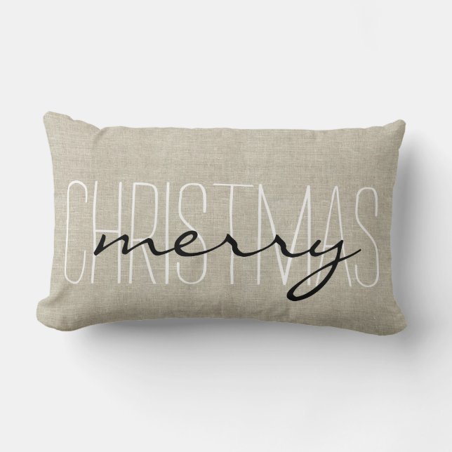 Rustic Merry Christmas | Holiday Pillow (Front)