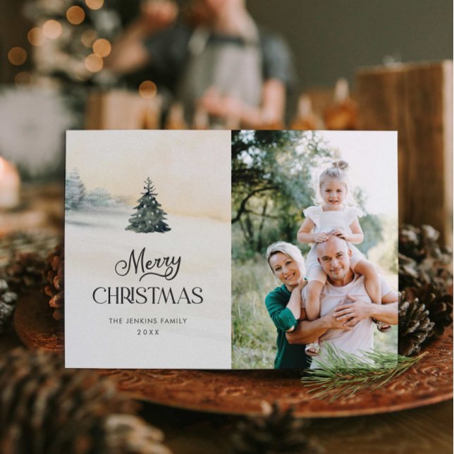 Rustic Merry Christmas Photo Holiday Card (Rustic Merry Christmas Photo Card)