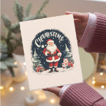 Rustic Merry Christmas & Santa Cause Holiday Card<br><div class="desc">Add a touch of rustic charm to your holiday decor with our 'Rustic Merry Christmas & Santa Cause' pillow. This delightful design captures the spirit of Christmas with a warm and cosy feel.Spread the joy and the spirit of giving this holiday season with our 'Rustic Merry Christmas & Santa Cause'...</div>