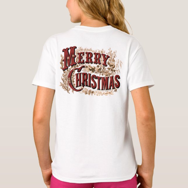 Rustic Merry Christmas  T-Shirt (Back)
