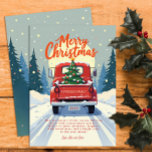 Rustic Merry Christmas Vintage Red Truck Holiday Card<br><div class="desc">Rustic Merry Christmas Tree Vintage Red Truck Holiday Card</div>