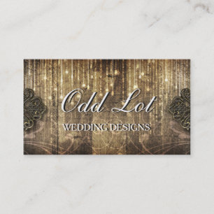 Rustic Metal and Wood Wedding Planner BusinessCard Business Card