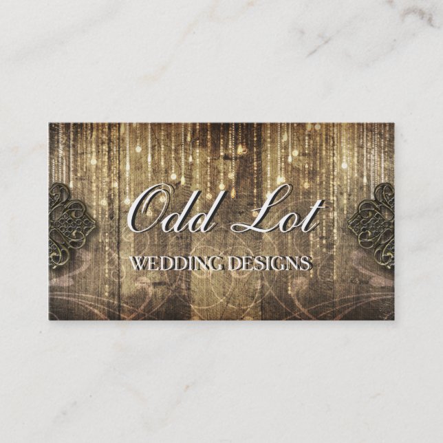 Rustic Metal and Wood Wedding Planner BusinessCard Business Card (Front)