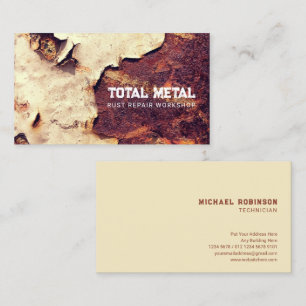 Rustic Metal Background Business Card