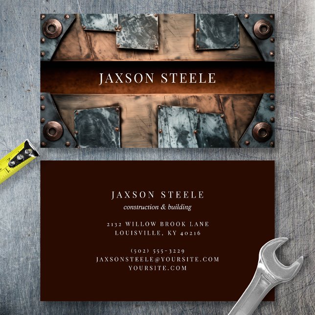 Rustic Metal Panels and Copper Business Card (Creator Uploaded)