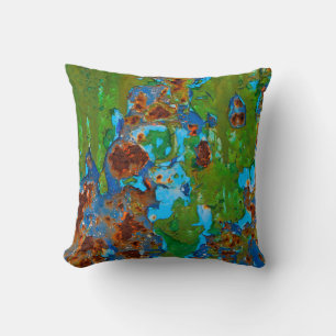 Rustic Metal Peeling Paint Grunge Vintage Photo Cushion