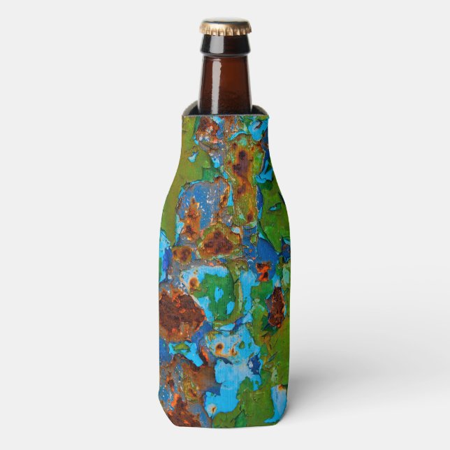 Rustic Metal Peeling Paint Vintage, Bottle-Jacket (Bottle Front)