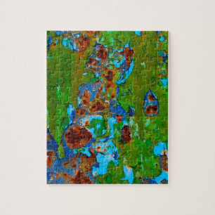 Rustic Metal Peeling Paint Vintage Grunge - Game Jigsaw Puzzle