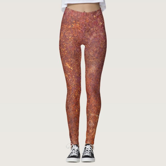 Rustic metal: textured surface. leggings (Front)
