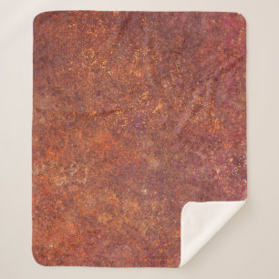 Rustic metal: textured surface. sherpa blanket