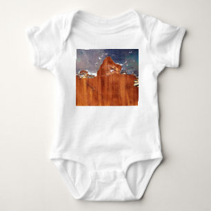Rustic Metal: Vintage Iron Texture. Baby Bodysuit
