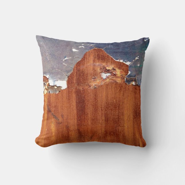 Rustic Metal: Vintage Iron Texture. Cushion (Front)