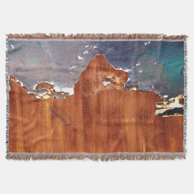 Rustic Metal: Vintage Iron Texture. Throw Blanket (Front)
