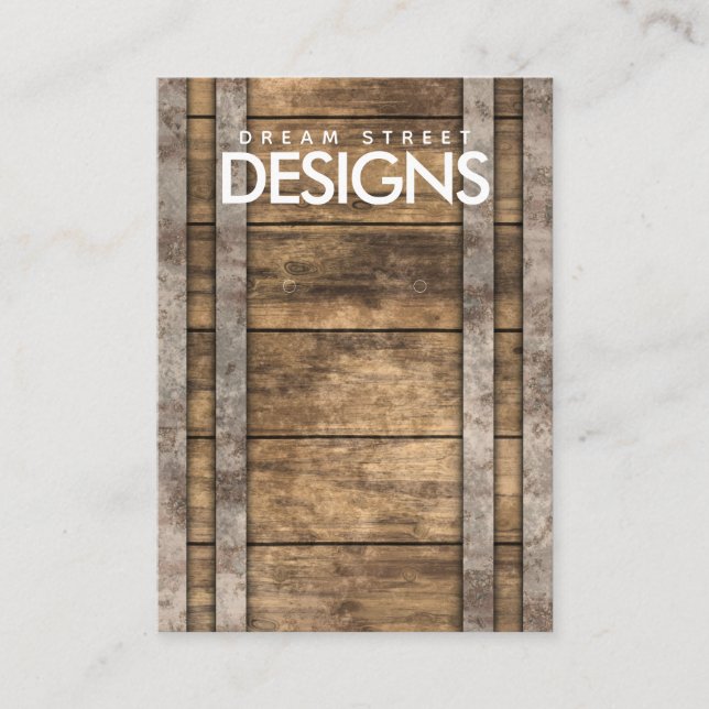 Rustic Metal Wooden Earring Display Card (Front)