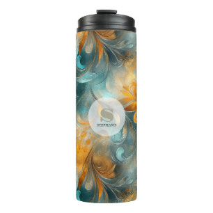 Rustic Metallic Paisley Abstract -Vintage-Inspired Thermal Tumbler