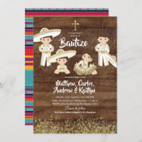 Rustic Mexican Cactus Gold Charro Sibling Bautizo