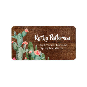 Rustic Mexican Cactus Return Address Label