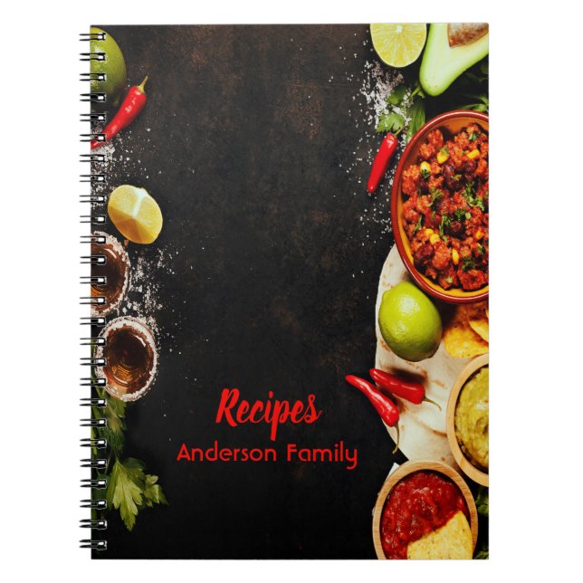 Rustic Mexican food style recipe notebook (Front)