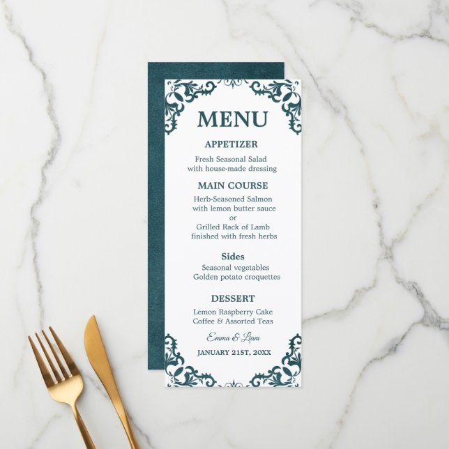 Rustic Mexican Wedding Menu Card (Front/Back In Situ)