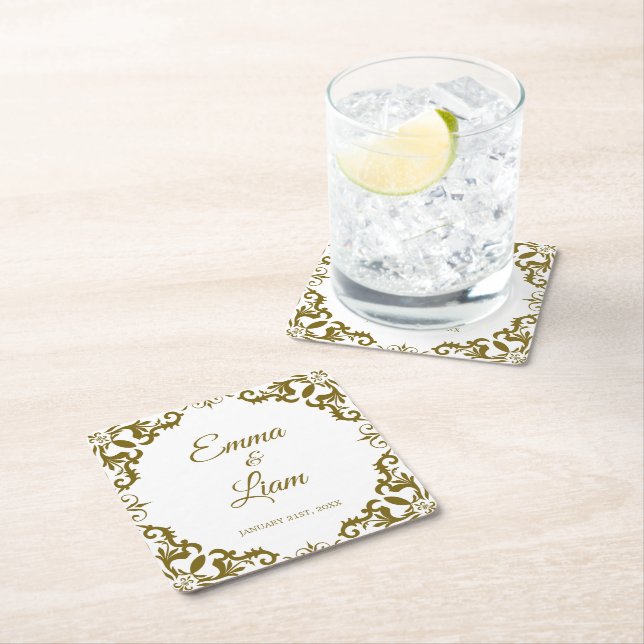 Rustic Mexican Wedding Paper Coasters (Insitu)