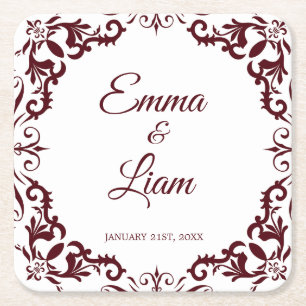 Rustic Mexican Wedding Paper Coasters