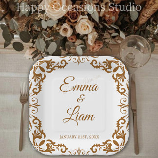 Rustic Mexican Wedding Paper Plates – Papel Picado