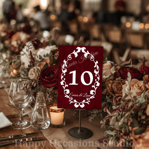 Rustic Mexican Wedding Table Number Card
